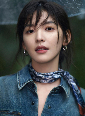 难哄章若楠同款腰果花丝巾韩国ins复古高级感春秋系脖装饰小方巾