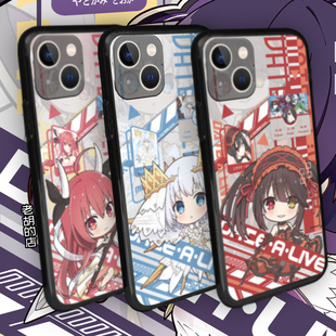 约会大作战狂三美九鸢一折纸十香四糸乃周边iPhone玻璃硅胶手机壳