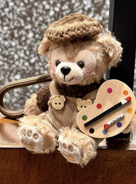 精美画家小熊包包挂件汽车钥匙扣可爱毛绒玩偶女显眼高级情侣礼物