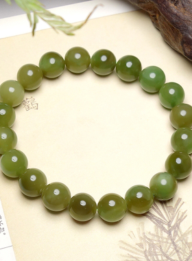 收藏级且末黑羊洞和田玉圆珠手串