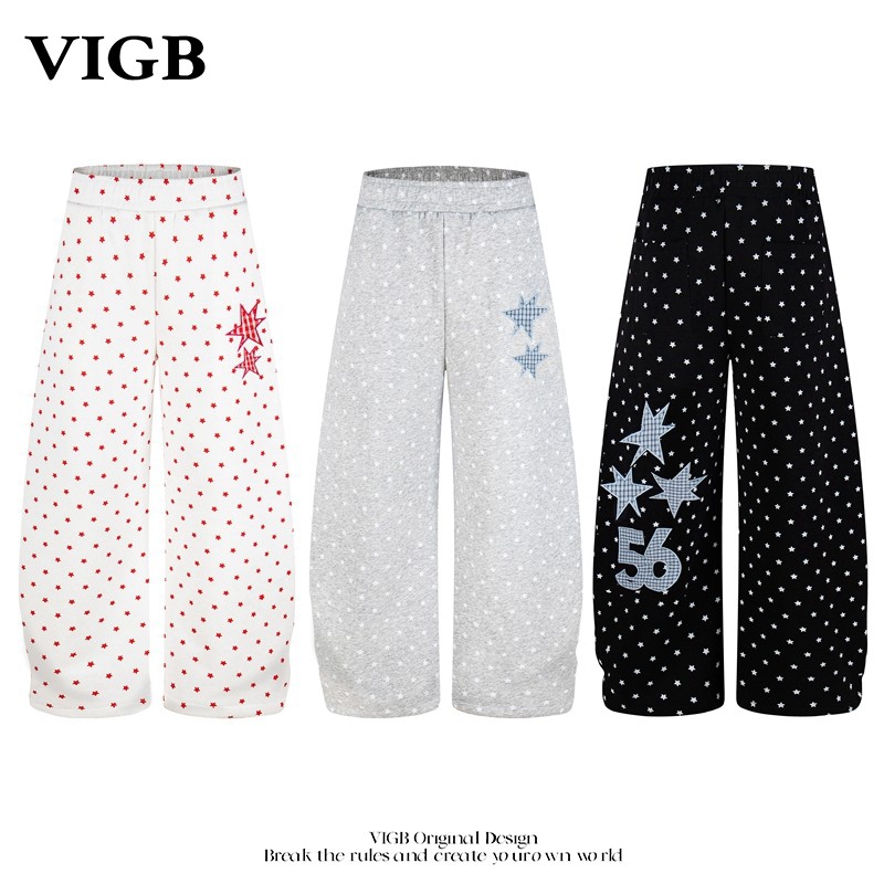 VIGB 原创国潮高街字母运动卫裤男女春季宽松慵懒爵士舞阔腿长裤,男装,休闲裤,淘宝优惠券,粉丝福利购,淘宝优惠卷