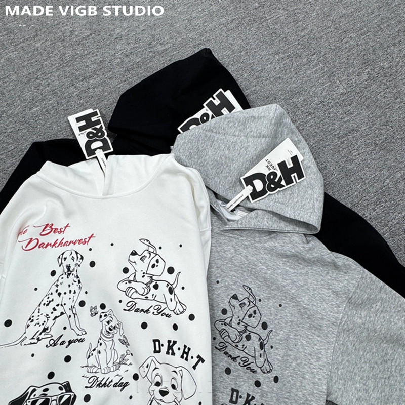 VIGB原创国潮美式小狗印花卫衣