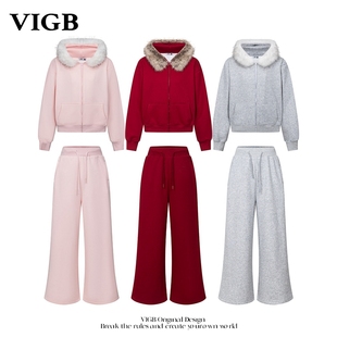 男高级感连帽外套卫衣卫裤 VIGB 新款 复古套装 两件套 原创国潮美式