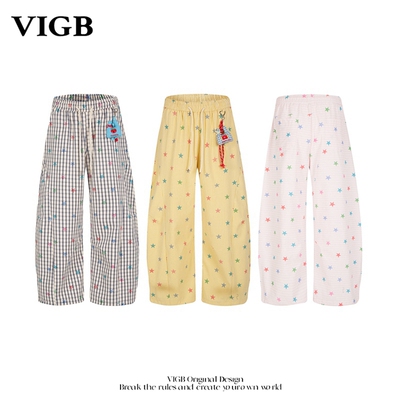 VIGB原创复古多巴胺条纹直筒裤