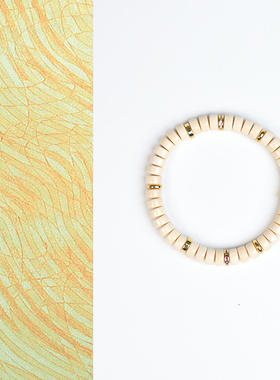 药片珠猛犸牙牙手串手工串珠手链