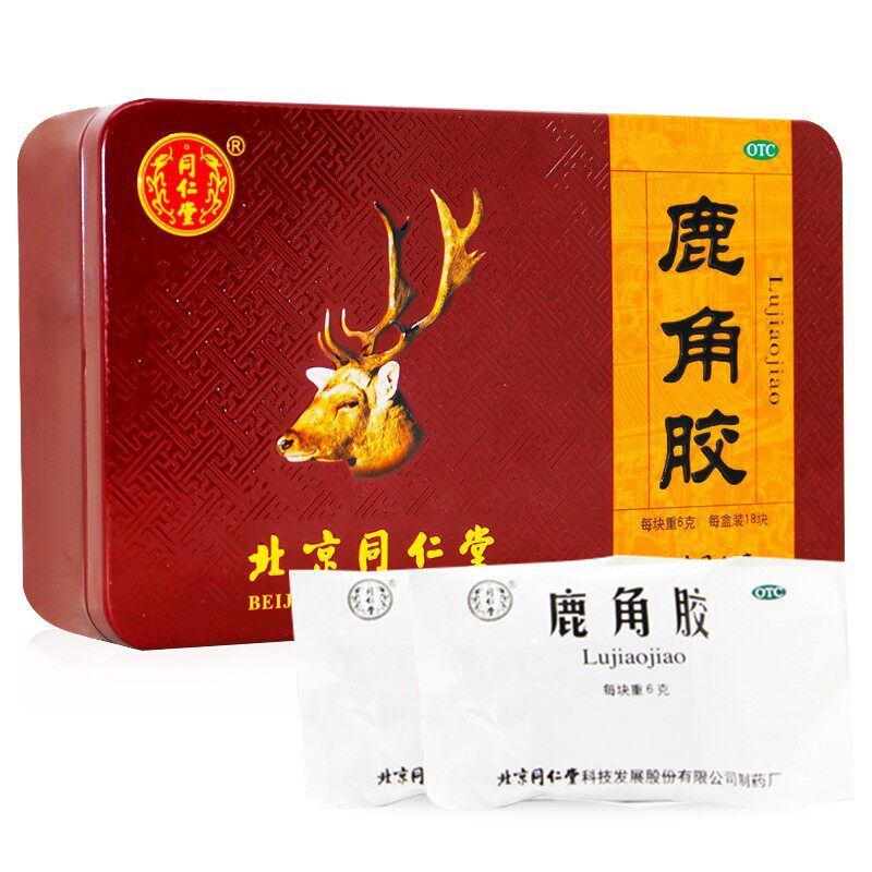 北京同仁堂 鹿角胶 6g*18块 温补肝肾益精养血虚头晕腰膝酸冷正品
