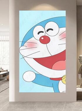哆啦A梦海报机器猫房间卧室宿舍贴纸小叮当猫动漫卡通无框装饰画