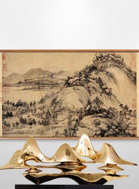 黄公望剩山图富春山居图客厅挂画新中式装饰画背景墙壁画山水画