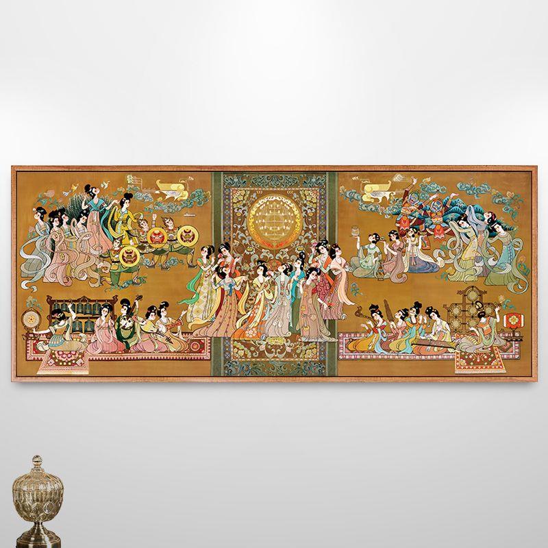 仕女图挂画古代人物画女人古装美女舞蹈古琴古筝教室装饰画中国风