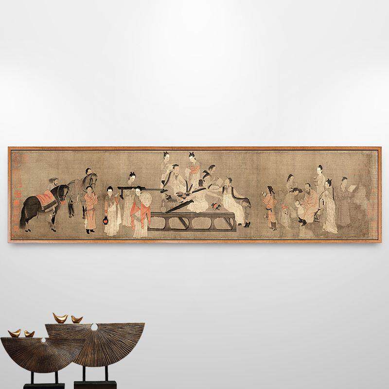 北齐校书图杨子华唐代人物画唐朝古画仿古新中式客厅装饰画书房画