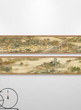 清院本清明上河图壁画全景画2米3新中式客厅装饰画沙发背景墙挂画