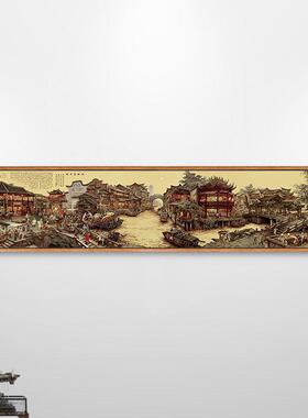 南乡旧梦图古镇水墨画江南水乡装饰画客厅新中式挂画中国风壁画