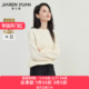 女2025年冬季 新款 圆领袖 佳人苑羊毛衫 口开叉国风盘扣提花长袖 上衣