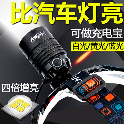 led头灯强光充电超亮头戴式大容量夜钓钓鱼专用矿灯电筒超长续航