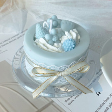 精美可爱蕾丝蓝莓蛋糕造型香薰蜡烛香氛摆件生日庆祝小众特色礼物