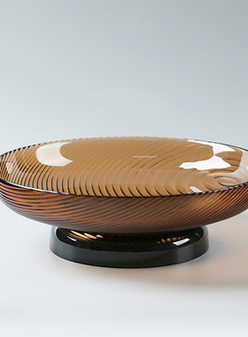 奶油中古风大号家用玻璃果盘摆件