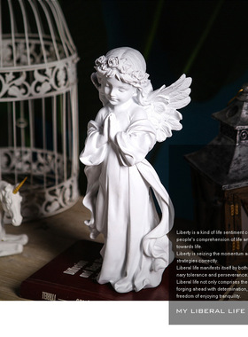 工艺客厅卧室书房少女天使雕塑