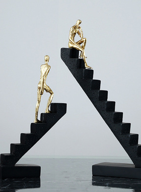 欧式风门厅书柜抽象人物装饰品