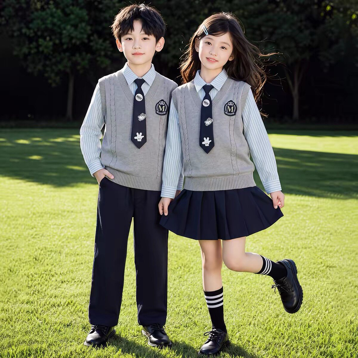 学院风校服中小学生合唱演出服儿童演讲朗诵服装幼儿园男女童班服