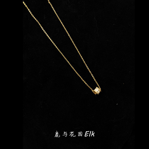 vintage中古金色小蛮腰项链女
