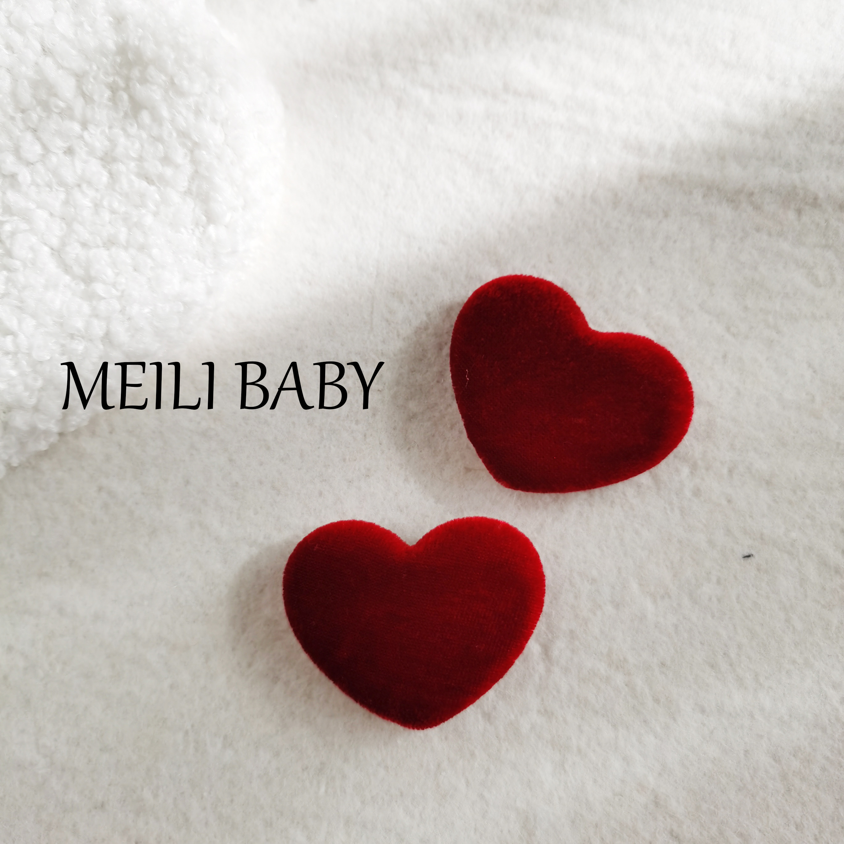 MEILI BABY法式植绒红色爱心儿童BB夹秋冬新年女童侧边夹少女小众
