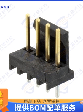 3-647116-4 连接器CONN HEADER VERT 4POS 2.54MM