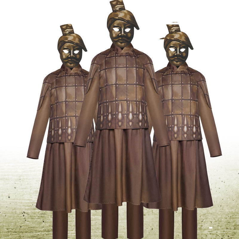 万圣节服装秦始皇兵马俑cos服秦盔甲武士cosplay套装化妆舞会表演