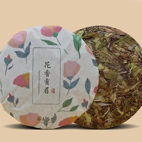 老梗言福鼎白茶日晒花香贡眉白茶饼350g福建原产地高山茶叶