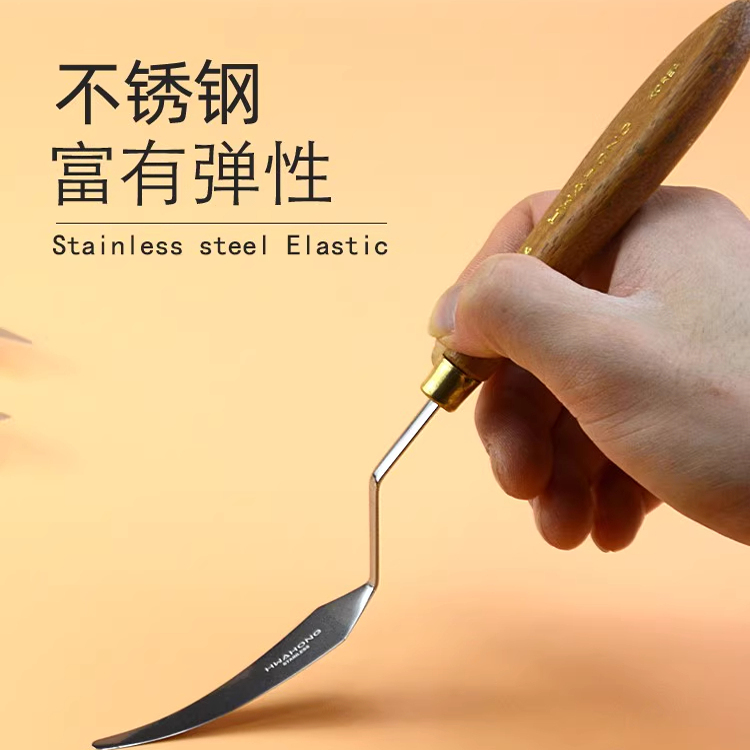韩国进口华虹美术刮刀不锈钢丙烯颜料重彩油画棒专用小尖头肌理刀