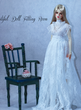 原创bjd娃娃睹尔sd大女3分特体4分6分婚纱礼服洋装手工复古连衣裙