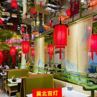 2025年景区餐饮店屋檐门头室外防水庭院吊灯中式饭店门头灯笼定制