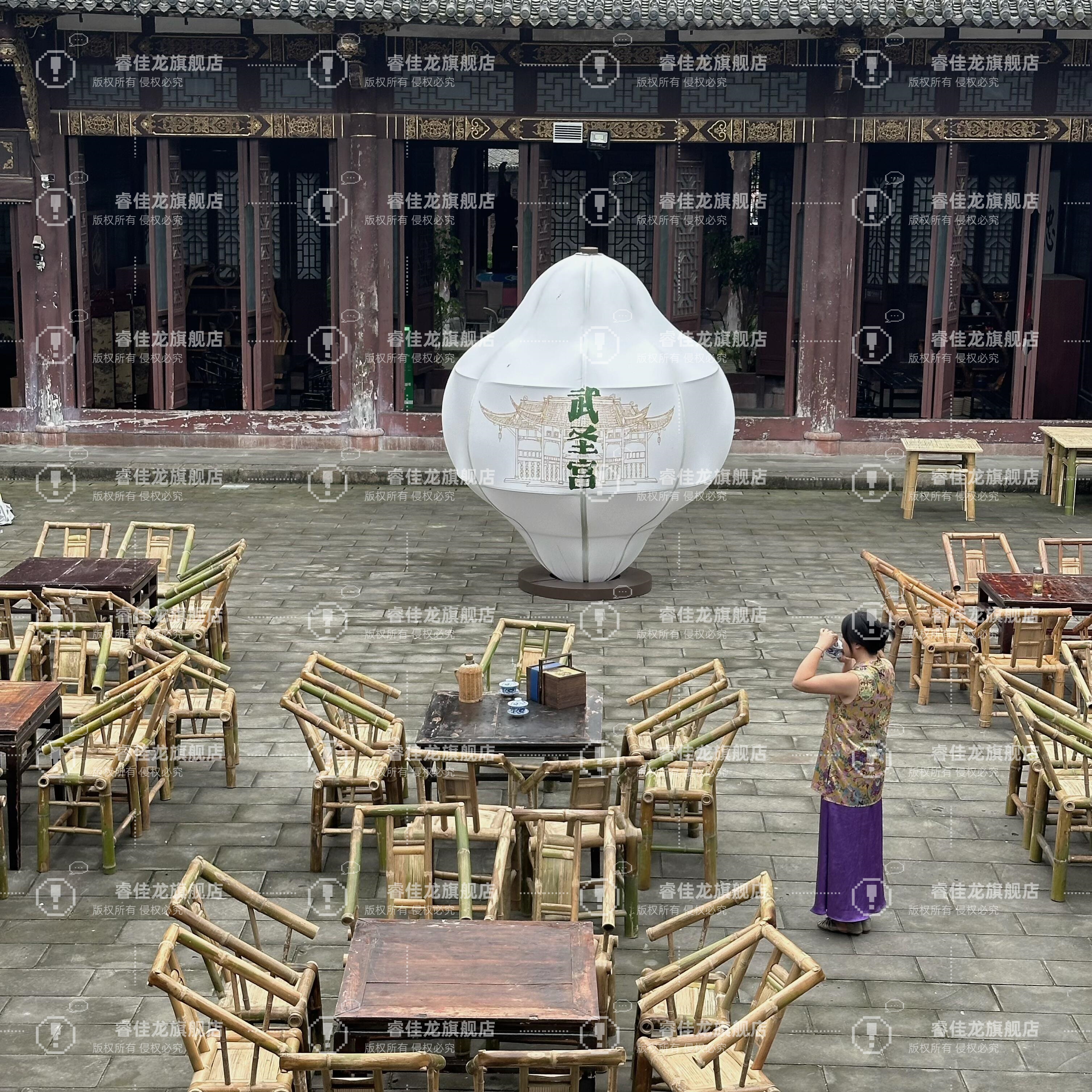 新中式渐变色可定制超大巨型户外灯笼婚礼创意东方美学古风打卡墙