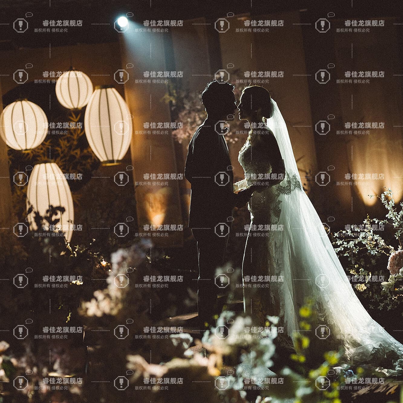 新中式渐变色可定制超大巨型户外灯笼婚礼创意东方美学古风打卡墙