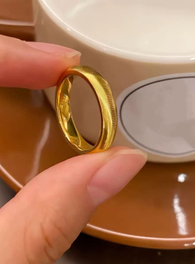 猫眼沙金戒指女仿真黄金