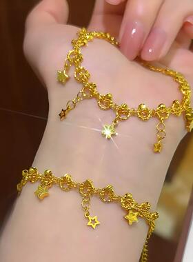 捕梦星星蕾丝手链沙金仿真黄金色镀金手串星星轻奢高级感金店同款