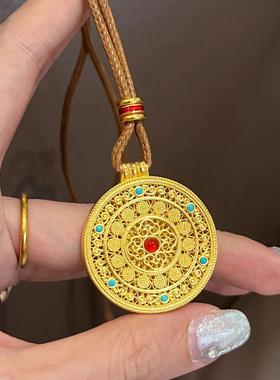 韦雪同款镂空花丝八宝罗盘