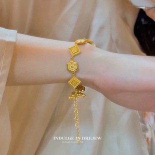 盛世华彩沙金手链女古法华星凝辉仿真黄金久不掉色新款周家同款