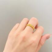 琳琅花丝戒指仿真黄金沙金指环轻奢高级感镂空红蓝花如意金店同款