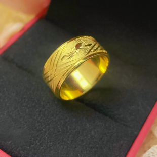 男士龙凤戒指仿真黄金沙金镀金指环婚庆首饰男女对戒婚嫁五金结婚