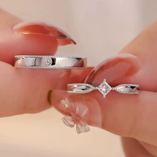婚嫁对戒仿真莫桑石假钻戒婚戒订婚男女戒指婚礼结婚对戒求婚情侣