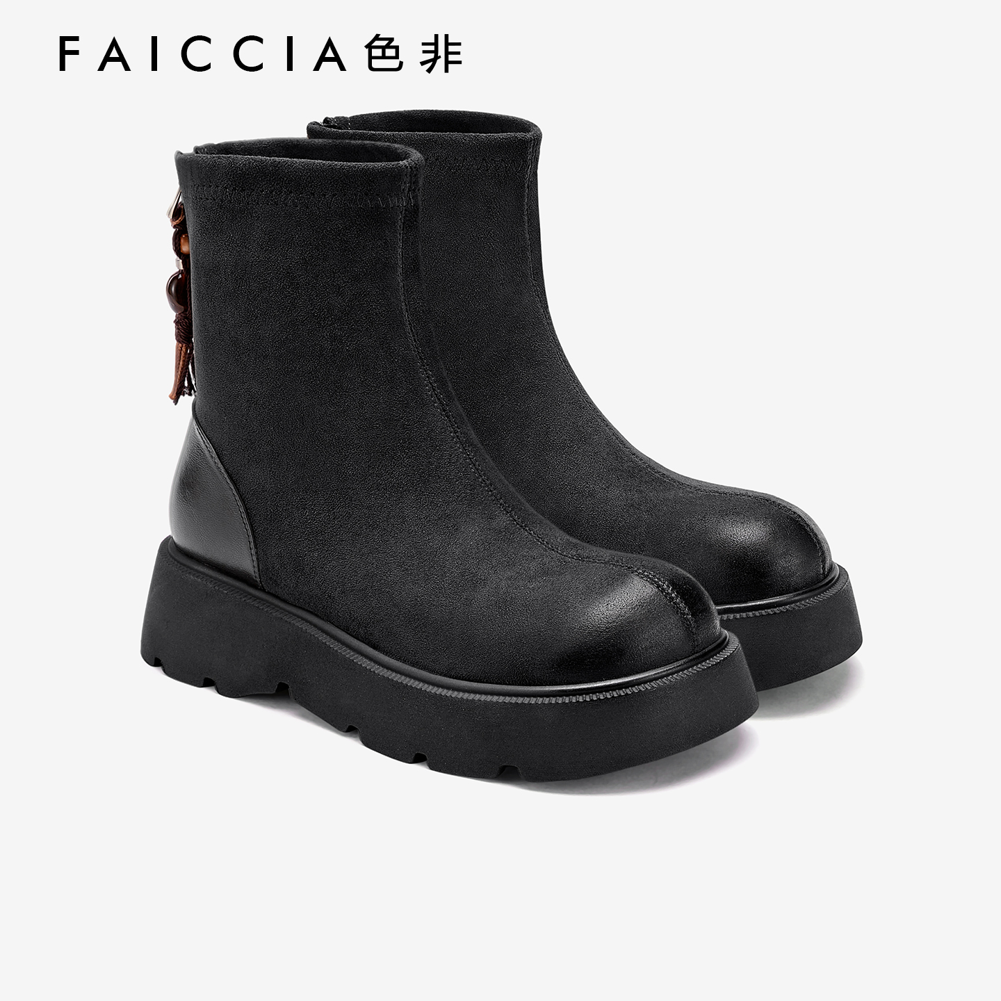 厚底中筒袜靴瘦瘦靴弹力靴女