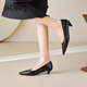 女2026新款 春季 配裙子女鞋 色非浅口一脚蹬高跟鞋 尖头内增高通勤鞋
