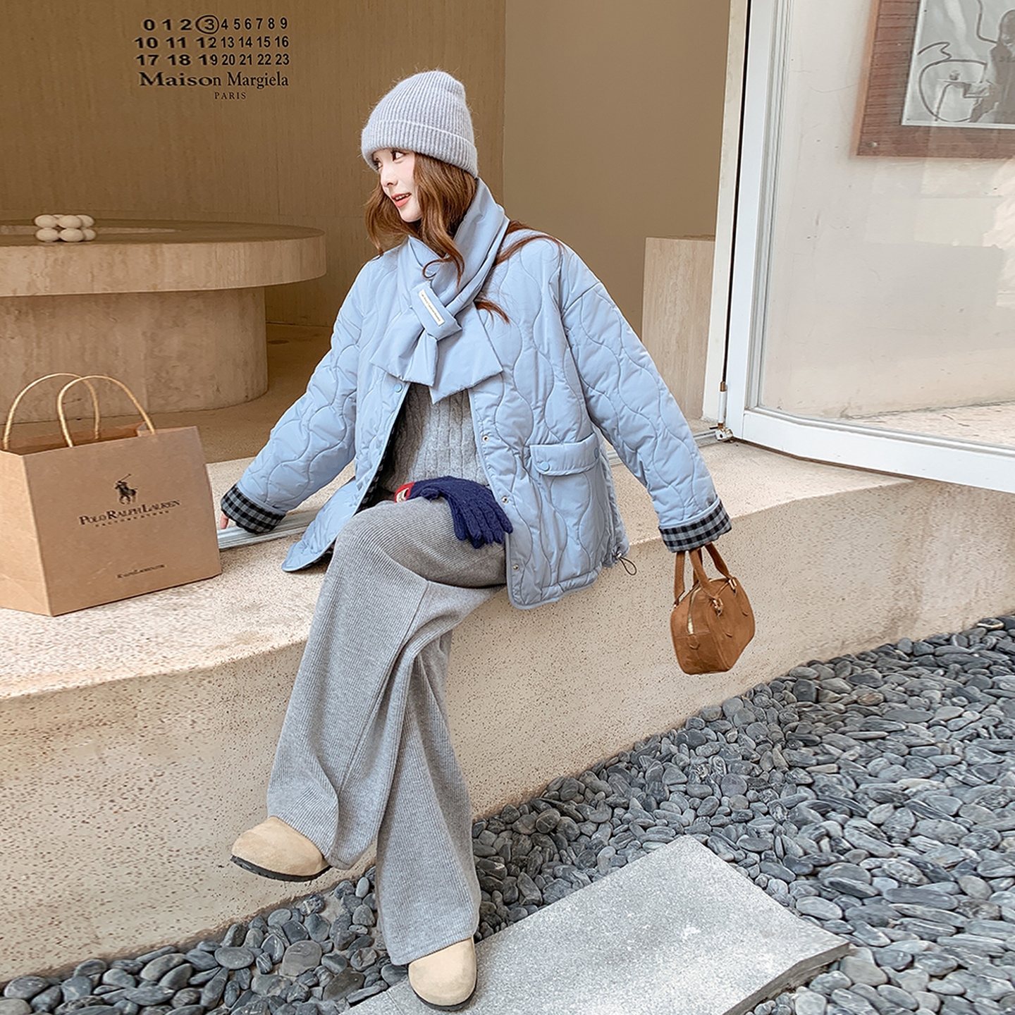 格纹肌理感防风正反两穿棉服围巾套装B127-M5201-P215-K328,女装棉衣/棉服,浙宝127 格纹肌理感防风正反两穿棉服围巾套装B127-M5201-P215-K328,女装棉衣/棉服,浙宝127