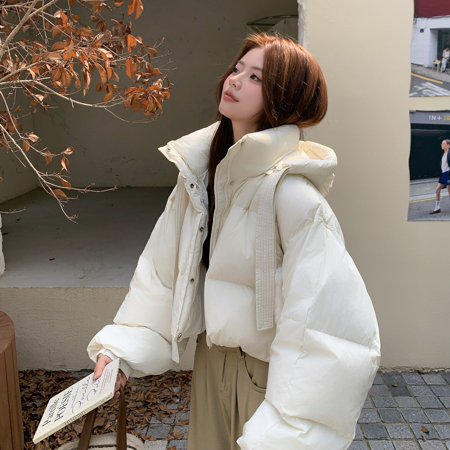 韩版短款羽绒服女2025冬季新款设计感小个子立领面包服保暖外套,女装羽绒服,浙宝127