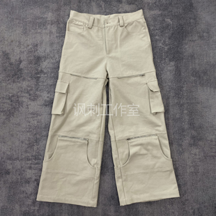 小众两穿折叠可拆设计潮流七分可变长裤个性直筒工装裤