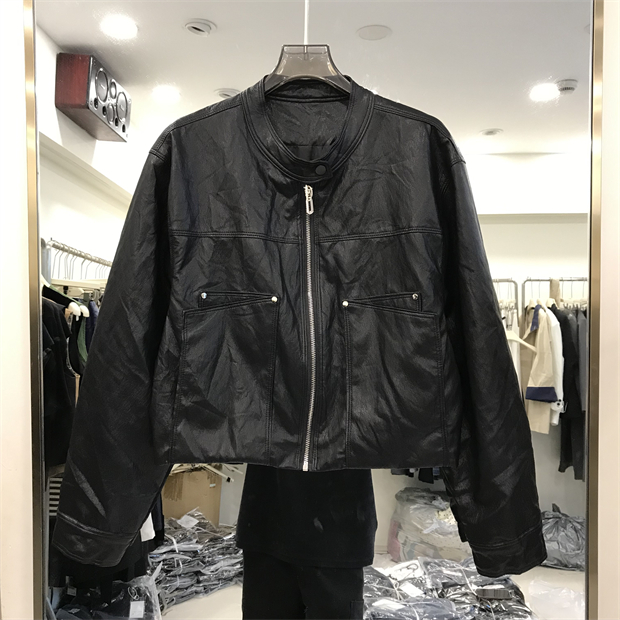 欧洲站2025新款立领柔软皮衣女短款时尚百搭夹克外套巨好看的6817