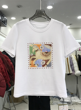 短袖t恤女棉2026新款韩版时尚百搭洋气白色上衣打底衫夏季潮38019