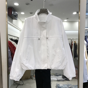 宽松抽绳夹克防晒开衫 新款 9602 冲锋衣外套女2026春装 欧货立领短款