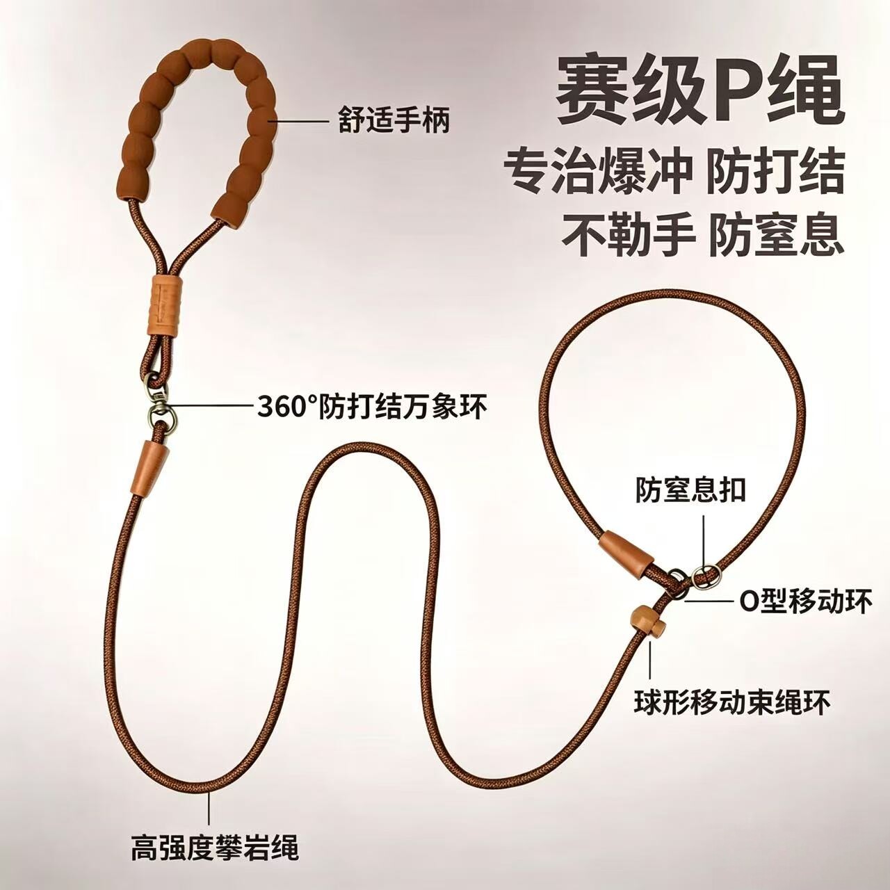 狗狗牵引绳赛级P绳遛狗外出防爆冲狗绳训犬专用狗链大中小型犬图片