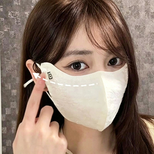 春夏轻薄天丝亚麻透气防晒口罩简约百搭纯色防紫外线户外面罩